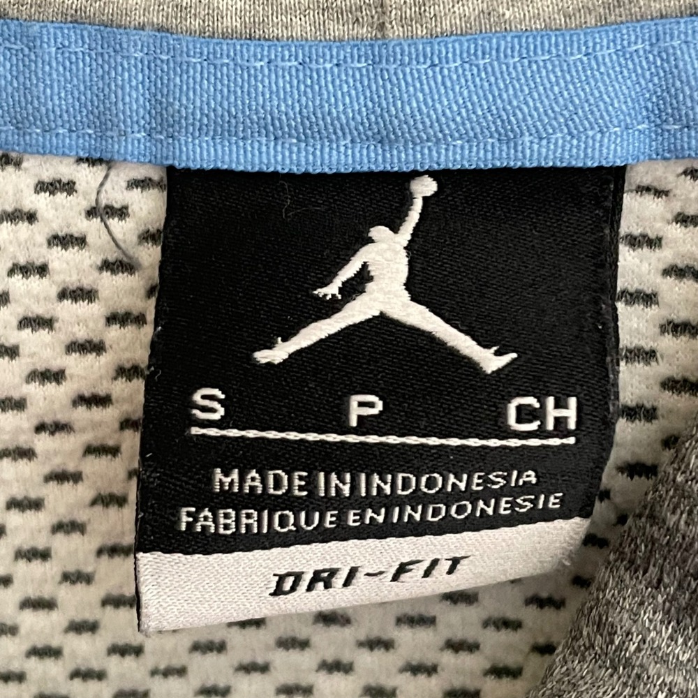 Nike Jordan UNC Tar Heels‎ Hoodie Gray Light Blue Elite Dri-Fit Mens Small - Picture 3 of 6